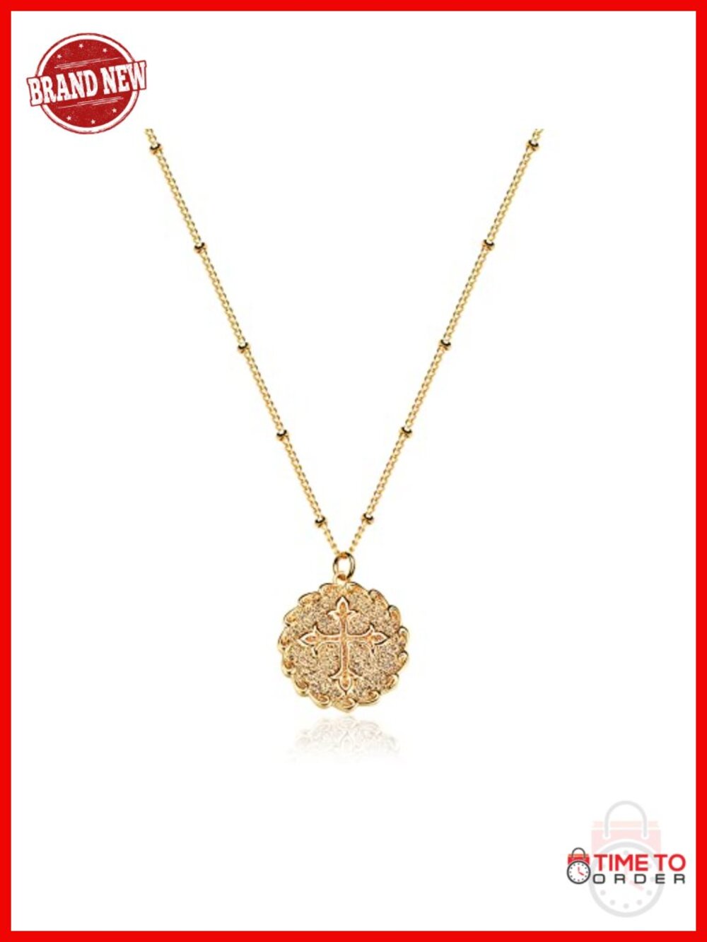 14K Gold Plated Cross Necklace Dainty Pendant Necklace for Women